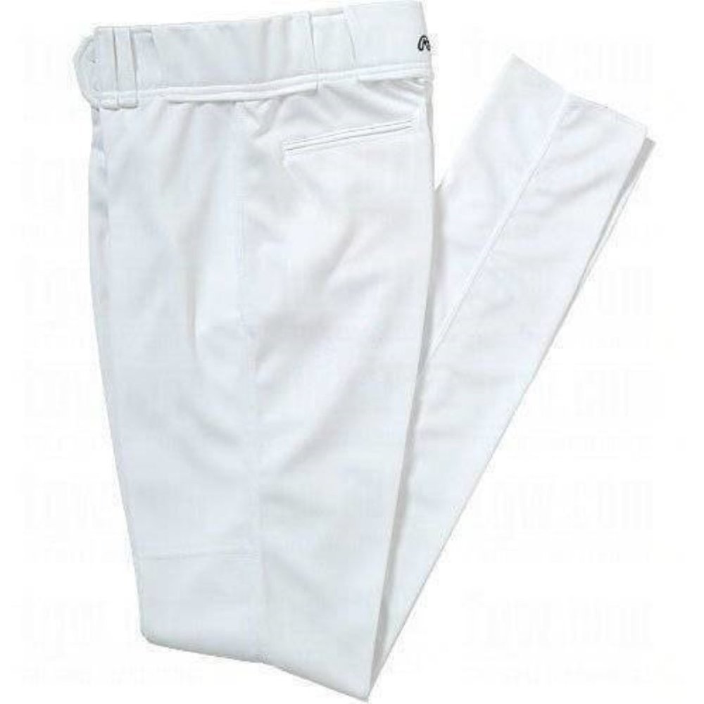 Mens Baseball Pants Rawlings size 44 White Double Knit Unhemmed Snap & Zip Fly